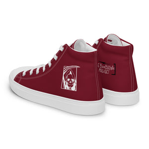 Women’s Gold Tooth Reaper Burgundy high top canvas shoes
