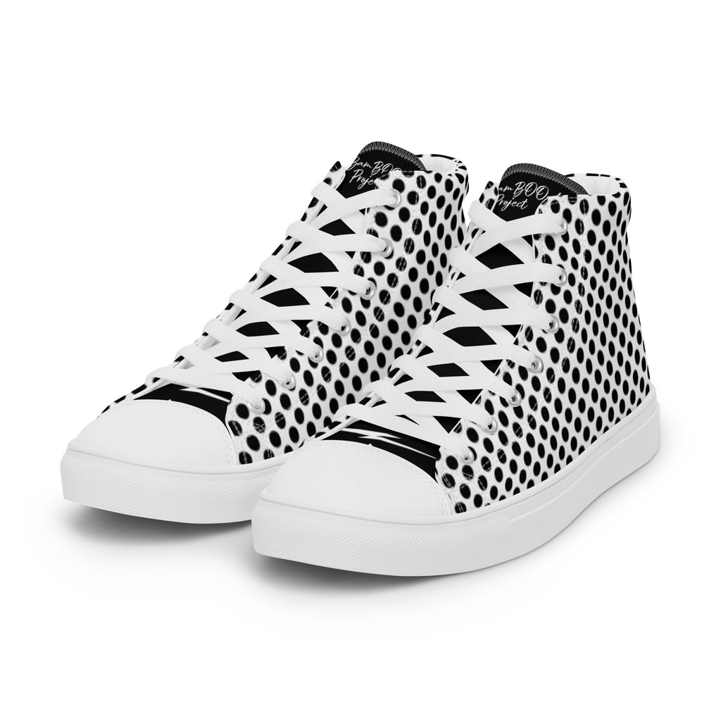 Polka Dot Women’s High Top Canvas Shoes