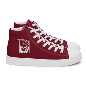 Women’s Gold Tooth Reaper Burgundy high top canvas shoes