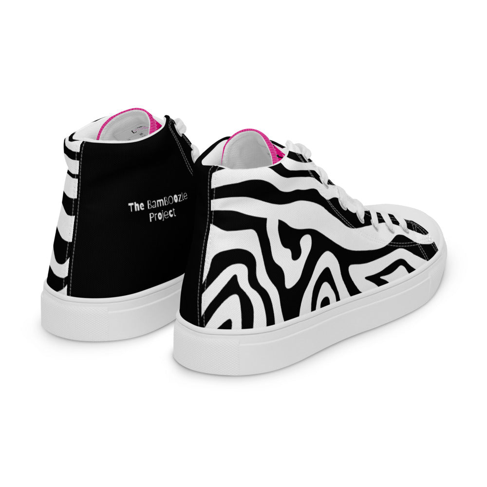 Zebra Women’s high top canvas shoes