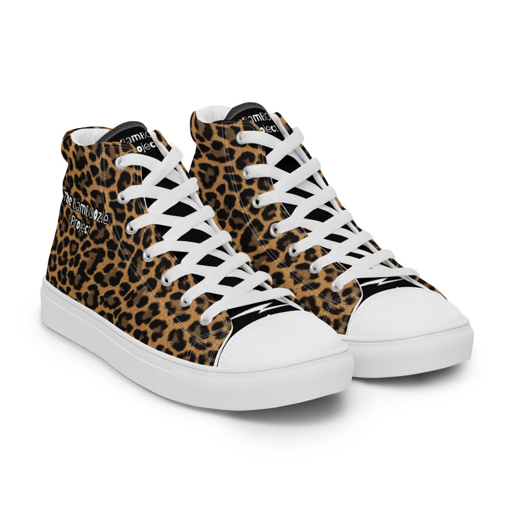 "The Eli" Cheetasaurus-Flex Women’s high top canvas shoes