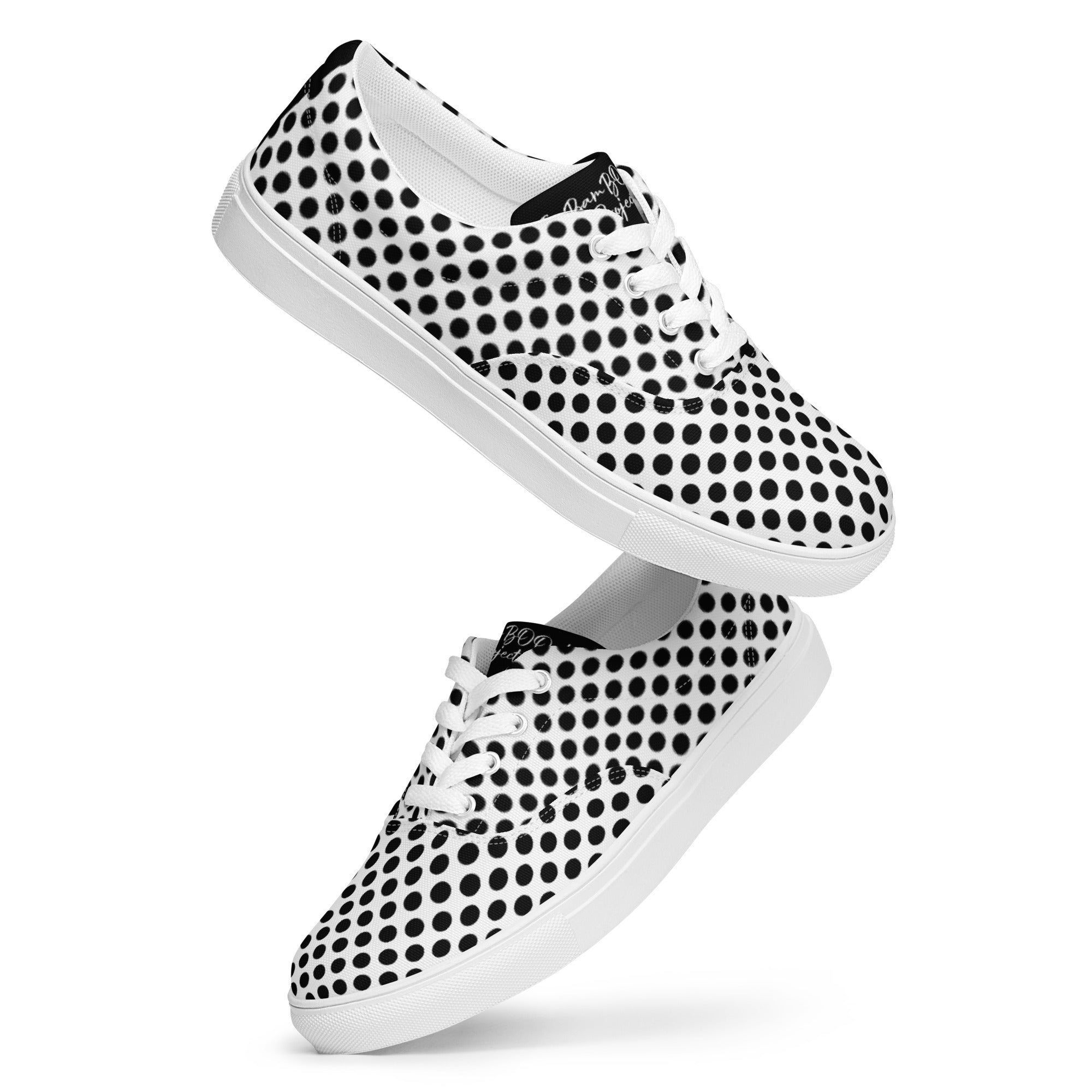 Polka Dot Women’s Lace-up Canvas Shoes