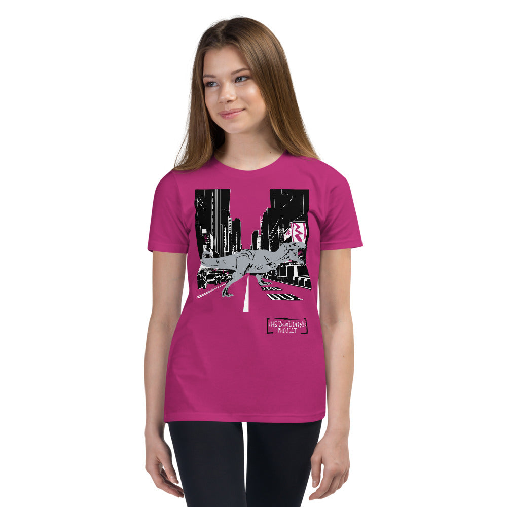 Youth T-Rex in Times Square Unisex T-Shirt